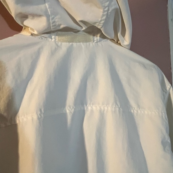 Tommy Hilfiger windbreaker retro full zip hooded jacket off white/white Large - Picture 4 of 14